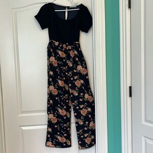 Beautiful dressy flower print jumpsuit